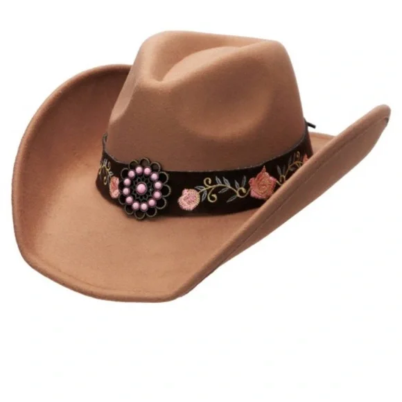 Western Concho Hat with Belt Trim
